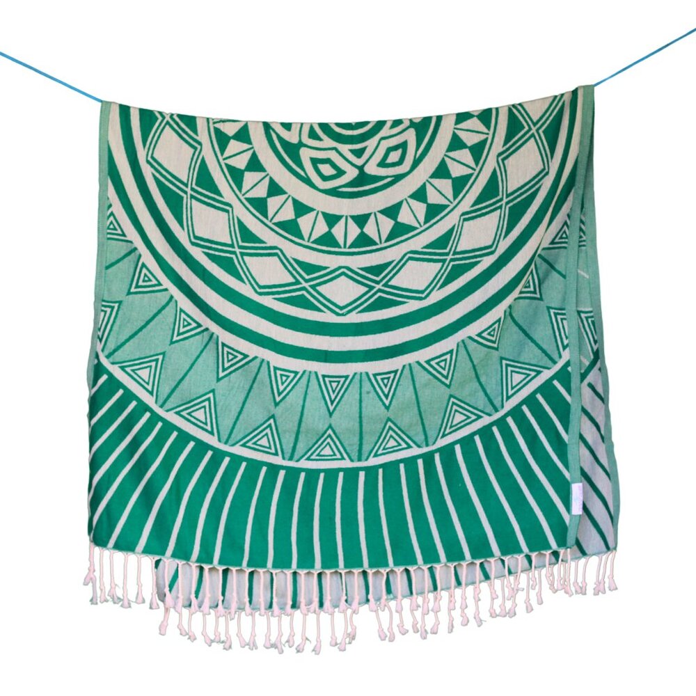 Salt Rag Beach Towel - "Green Island Rag" [Sand Free Turkish Beach Towel]